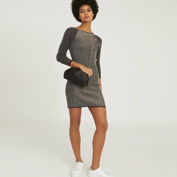 Reiss MARINA - METALLIC KNITTED BODYCON DRESS - Picture 4 of 6